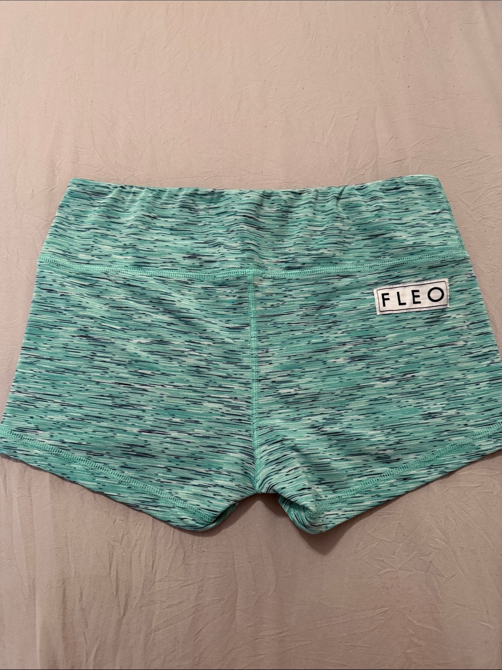 Fleo Women's Teal Space-Dye Biker Shorts